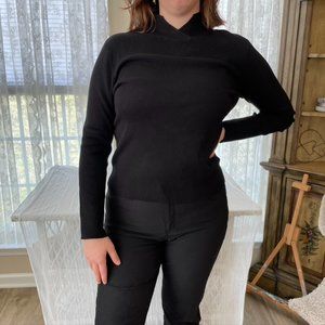 Coldwater Creek Long Sleeve Ribbed, High Collared